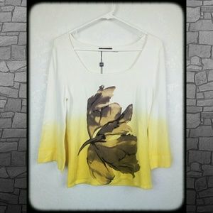 NWT Cyrus yellow ombre 3/4 flared sleeve